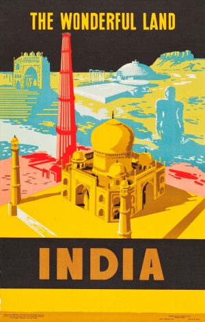 The wonderful land India vintage travel poster